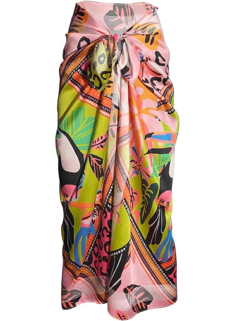 Bolder Elena Pink Toucan Satin Pareo (145*100) - Image 1